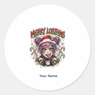 Süßer Anime-Aufkleber Weihnachtsgeschenk für Teena Runder Aufkleber