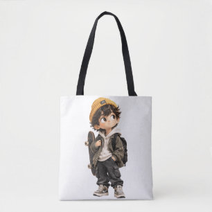Süßer Anime-Skater-Junge Chibi-Tragetasche — Urban