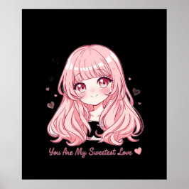 Süßer Anime-Valentins-Sweater Poster