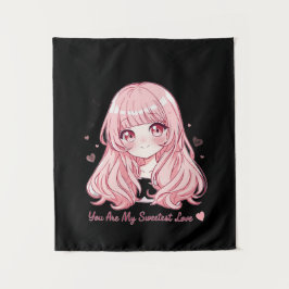 Süßer Anime-Valentinstag-Pullover Wandteppich
