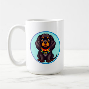 Süßer animierter Hund mit Halsband Kaffeetasse