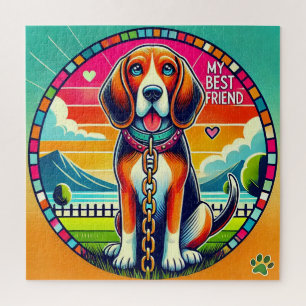 Süßer animierter Hund Puzzle