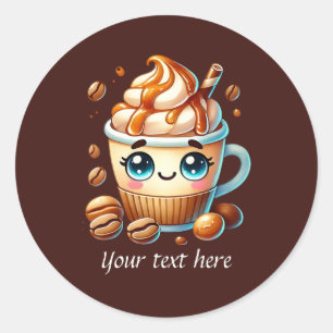 Süßer anpassbarer Business-Kaffee Runder Aufkleber