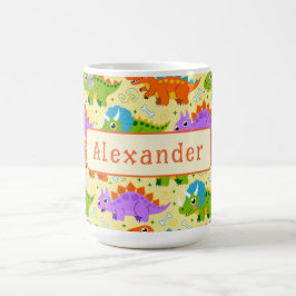 Süßer anpassbarer Dinosaurierdruck Kaffeetasse