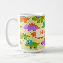 Süßer anpassbarer Dinosaurierdruck Kaffeetasse