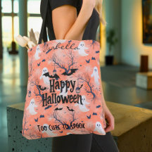 Süßer anpassbarer Halloween-Geist mit Fledermäusen
