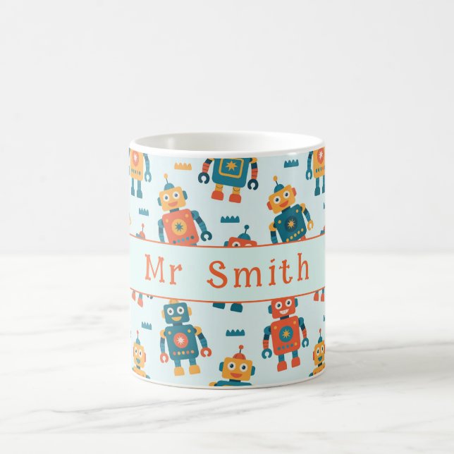 Süßer anpassbarer Roboterdruck Kaffeetasse (Mittel)
