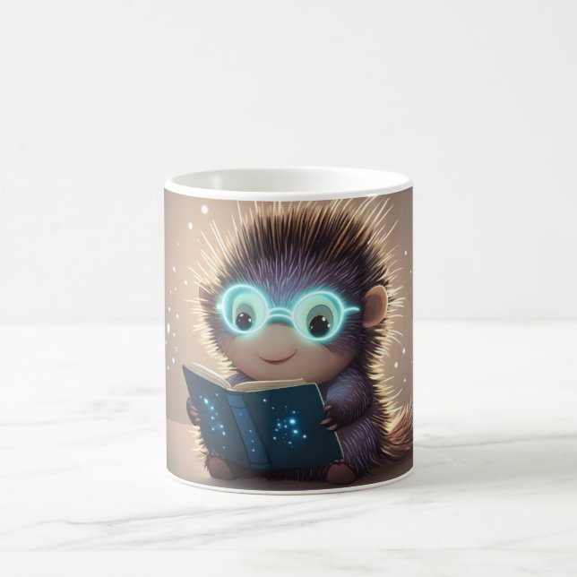süßer, anthropomorpher Igel, mit Leuchteffekt g Kaffeetasse (Mittel)