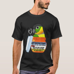 Süßer Antidepressivum-Papagei I Gelbseitige Grüne T-Shirt