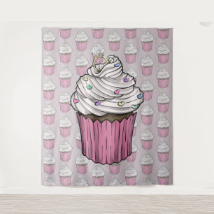 Süßer Antrag-Cupcake Wandteppich
