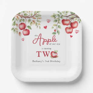Süßer Apfel 2. Geburtstag Pappteller