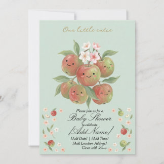 Süßer Apfel Unser Kleiner Schatz Geburtstag Einladung