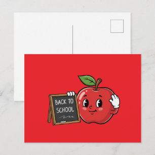 Süßer Apfel Zurück zur Schule Postkarte
