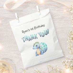 Süßer Aquarell-Baby-Dinosaurier zum 1. Geburtstag Geschenktütchen