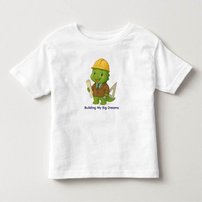 Süßer Architekten-Dinosaurier – Dino-Jobs Kleinkind T-shirt (Vorderseite)