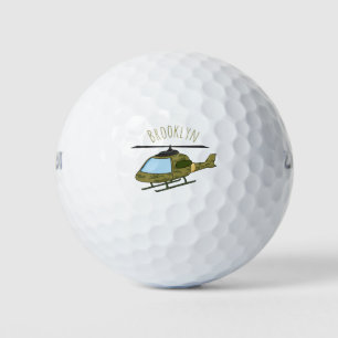 Süßer Armee-Tarnhelikopter-Cartoon Golfball