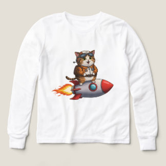 Süßer Astronaut Katzen auf einer Rakete