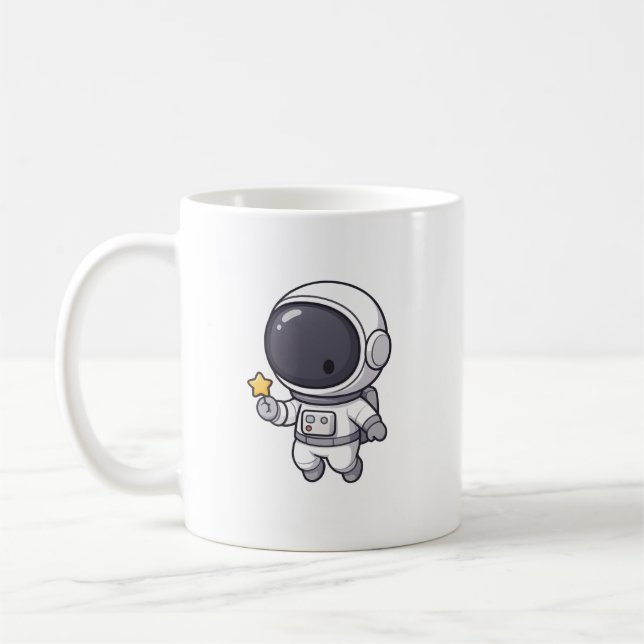 Süßer Astronaut mit Stern-Tasse Kaffeetasse (Links)