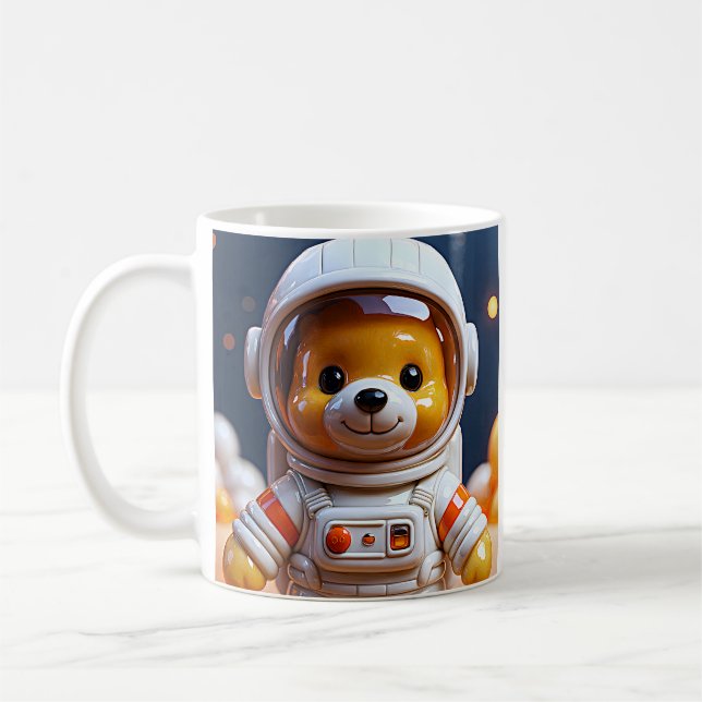 Süßer Astronaut-Teddybär Kaffeetasse (Links)