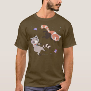 Süßer Astronaut Waschbär und Roter Panda Raketen W T-Shirt