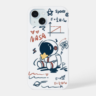 Süßer Astronaut Weltraum Cartoon Handyhülle iPhone 15 Hülle