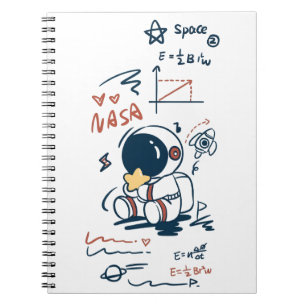Süßer Astronaut Weltraum Cartoon Spiralblock Notizblock