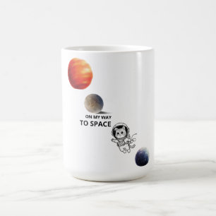 Süßer Astronaut Weltraumkatze schwebt in der Galax Kaffeetasse