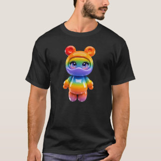 Süßer Astronauten-Charakter Regenbogen Schwebend C T-Shirt