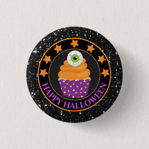 Süßer Augapfel-Halloween-Cupcake Button