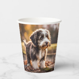Süßer Aussiedoodle Welpe Pappbecher