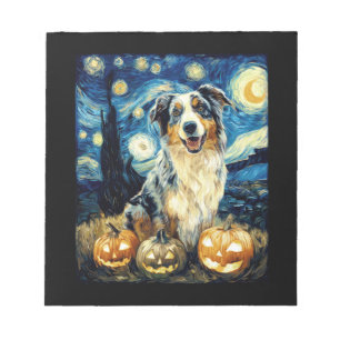 Süßer Australian Shepherd Hund Halloween Jack O La Notizblock