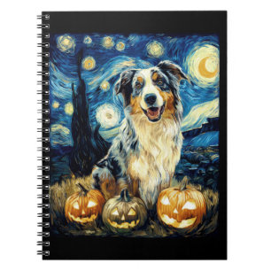 Süßer Australian Shepherd Hund Halloween Jack O La Notizblock