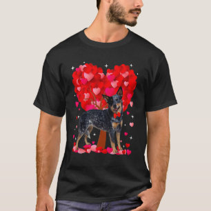 Süßer australischer Cattle Dog Valentinstag Herz P T-Shirt
