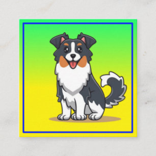 Süßer Australischer Schäferhund-23144 Quadratische Visitenkarte