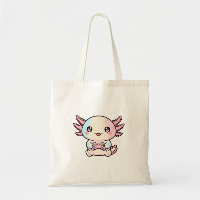 Süßer Axolotl-Gamer mit Controller Tragetasche (Vorne)
