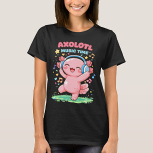 Süßer Axolotl hört Musik im Kawaii-lustigen Stil T-Shirt