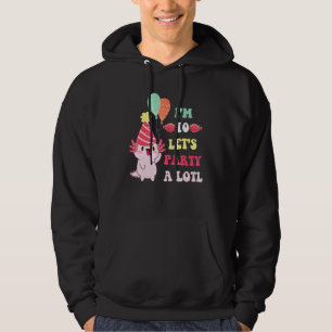 Süßer Axolotl Ich bin 10 Lasst uns eine Menge feie Hoodie