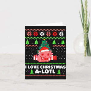 Süßer Axolotl Ich liebe Weihnachten A-lotl Xmas Hu Karte