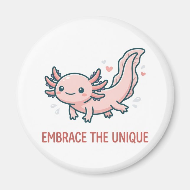 Süßer Axolotl-Inspirationsmagnet Magnet (Vorne)