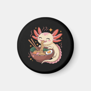 Süßer Axolotl isst Ramen-Nudeln Magnet