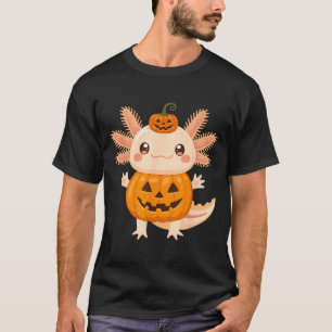 Süßer Axolotl-Kürbis-Halloween-Jack-O-Lantern-Kind T-Shirt
