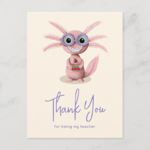 Süßer Axolotl-Lehrer Dankeschön Postkarte