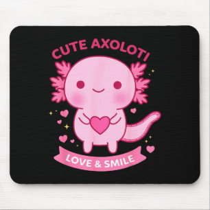 Süßer Axolotl Liebe & Lächeln Kawaii Herz Tier Mousepad