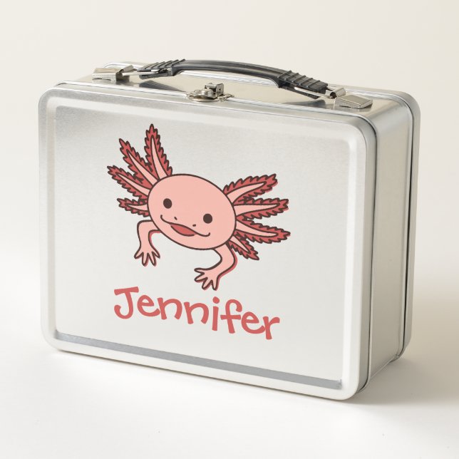 süßer Axolotl Metall Brotdose (Vorderseite)