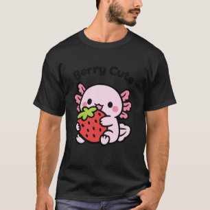 Süßer Axolotl mit Erdbeere süß Kawaii T-Shirt