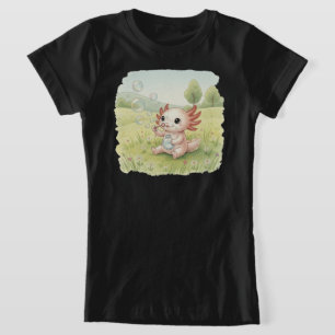 Süßer Axolotl mit Seifenblasen – Für Kinder T-Shirt