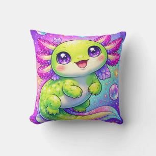 Süßer Axolotl-Pastell-Fantasy-Kawaii-Kreatur-Kunst Kissen