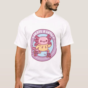 Süßer Axolotl Rollschuhfahren Skate A Lotl Lustige T-Shirt