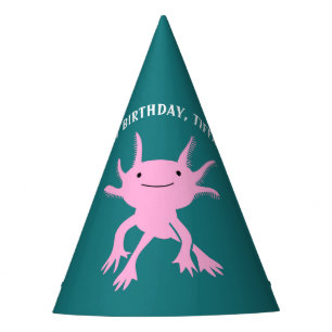 Süßer Axolotl Rosa Salamander Geburtstagsfeier Partyhütchen