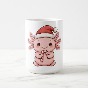 Süßer Axolotl-Santa-Hut-Zuckerrohr-Weihnachtsbeche Kaffeetasse